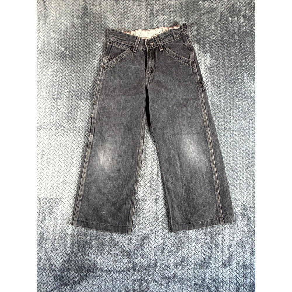 Levi's Carpenter Jeans Womens‎ 10 Gray Denim Cotton Wide Leg Mid Rise Workwear